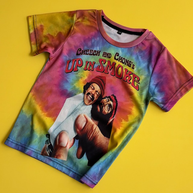 -USED- CHEECH&CHONG UP IN SMOKE DRY T-SHIRTS -MATLI- [KIDS 120]
