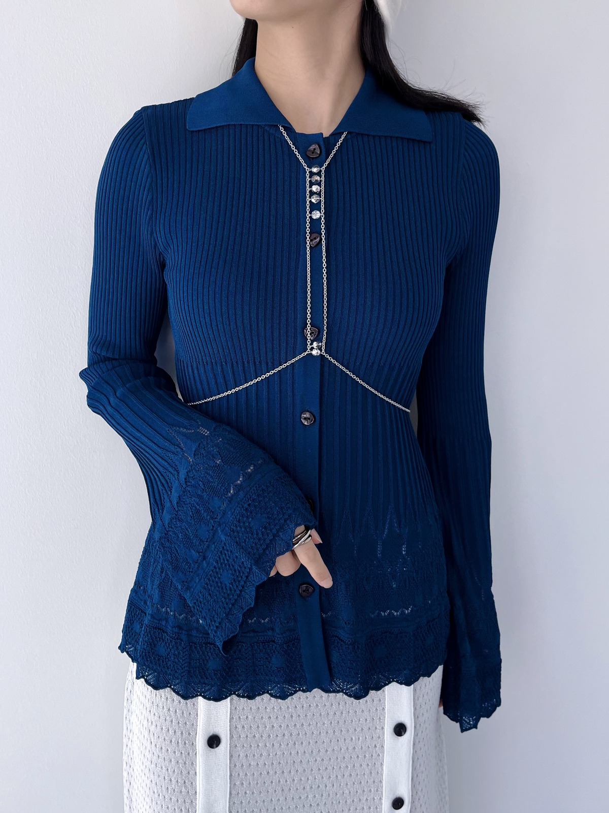 MURRAL Emerge flower knit shirt cardigan | KOKO