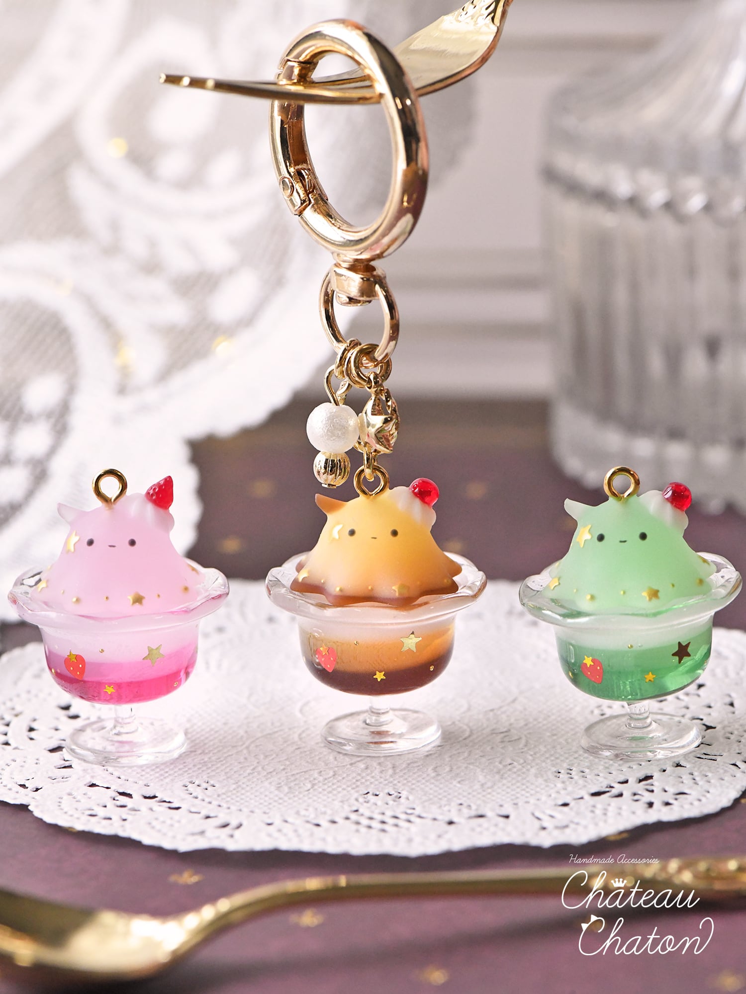 受注販売】星の国のデザート / キーホルダー / ゼリー＆プリンモチーフ