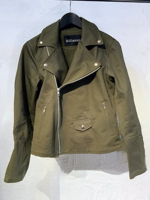 特別企画記念 ¥57,200→¥22,000 コットンライダースジャケット カーキ