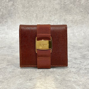 Salvatore Ferragamo フェラガモ ヴェラ 2つ折り財布 ブラウン 6206-202203