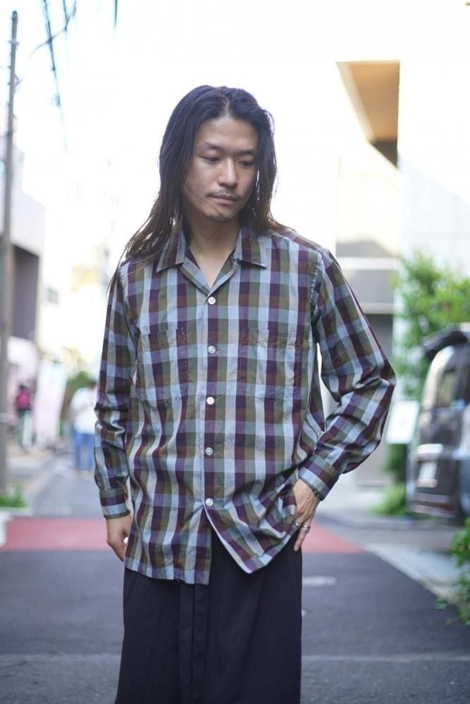 Alkinson] Vintage open collar cotton shirt [1960s-] Vintage Open