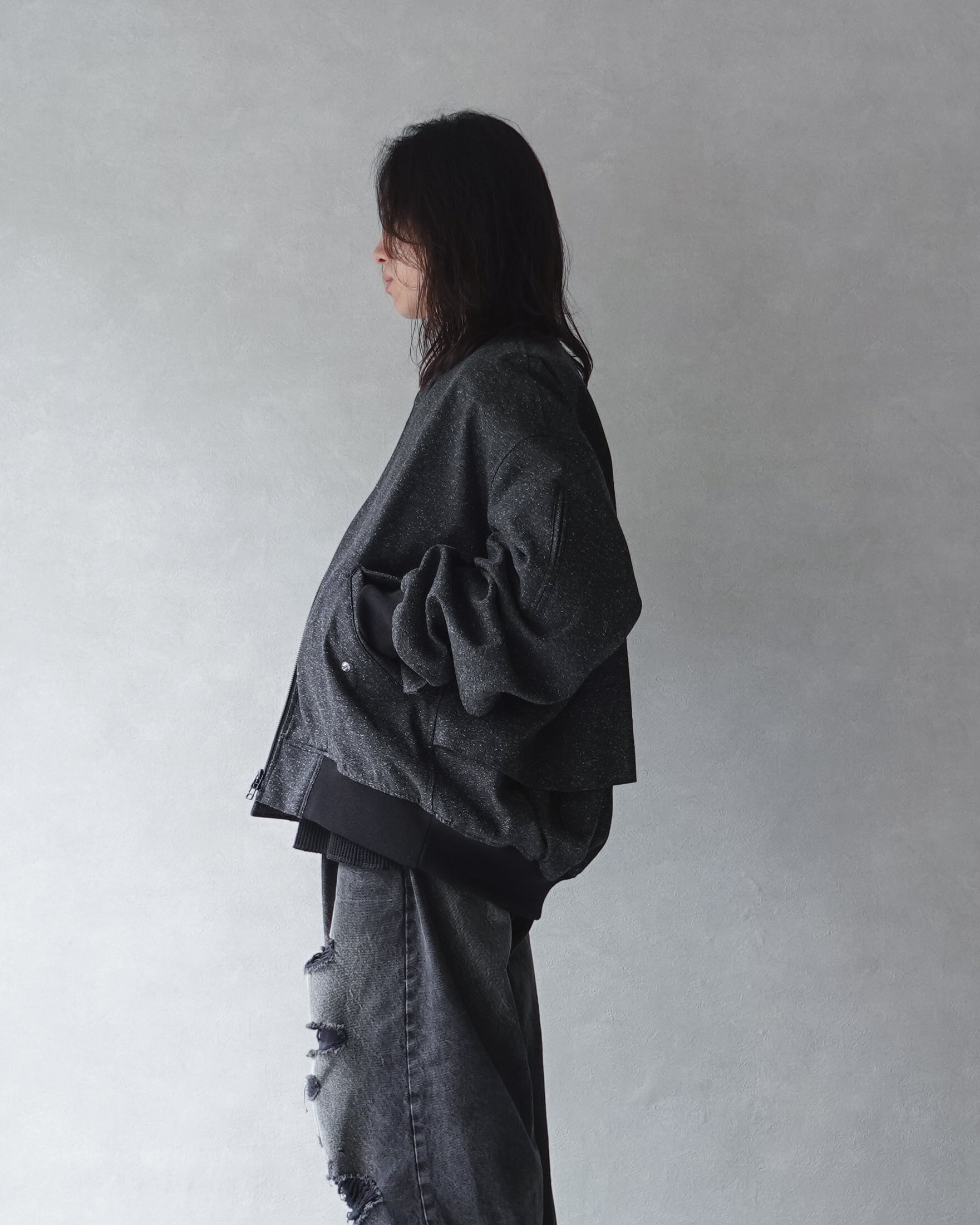 VOAAOV JAZZ NEP BROKEN TWILL MA-1 Blouson BLACK | nua