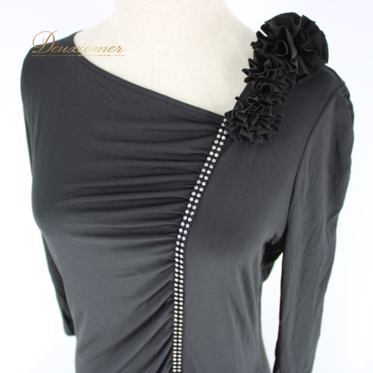 社交ダンス 衣装 スタンダード ドレス ワンピース レッスンウェア パーティドレス 黒 A vivare アビバーレ ブラック系 無地 シンプル ドレスファッション 女性用 黒ドレス フォーマルドレス シンプルデザイン カジュアルドレス ストレッチ素材 ラインストーン付き コサージュ付き おしゃれなパーティーウェア 大人用 LLサイズ 着やすい 軽量 予定に合わせた着こなし