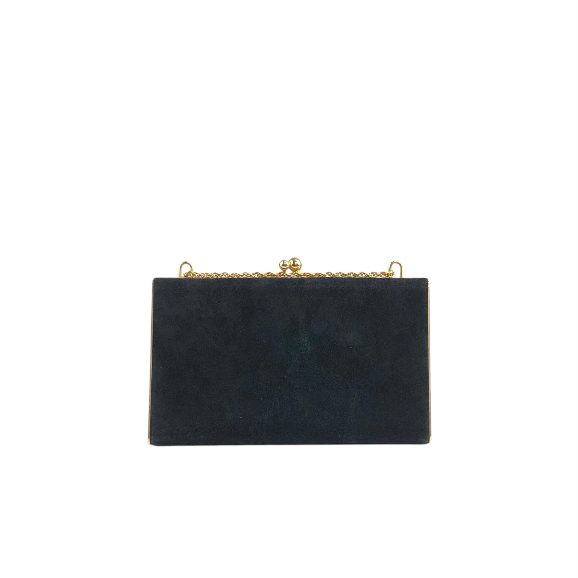 ★CELINE セリーヌ   ショルダーバッグ ブラック ホースキャリッジ スエード バニティバッグ チェーン a875h8 CELINE セリーヌ ショルダーバッグ ブラック ホースキャリッジ