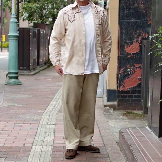 s US ARMY Cotton Khaki Trousers / 年代 米軍 ジップアップ