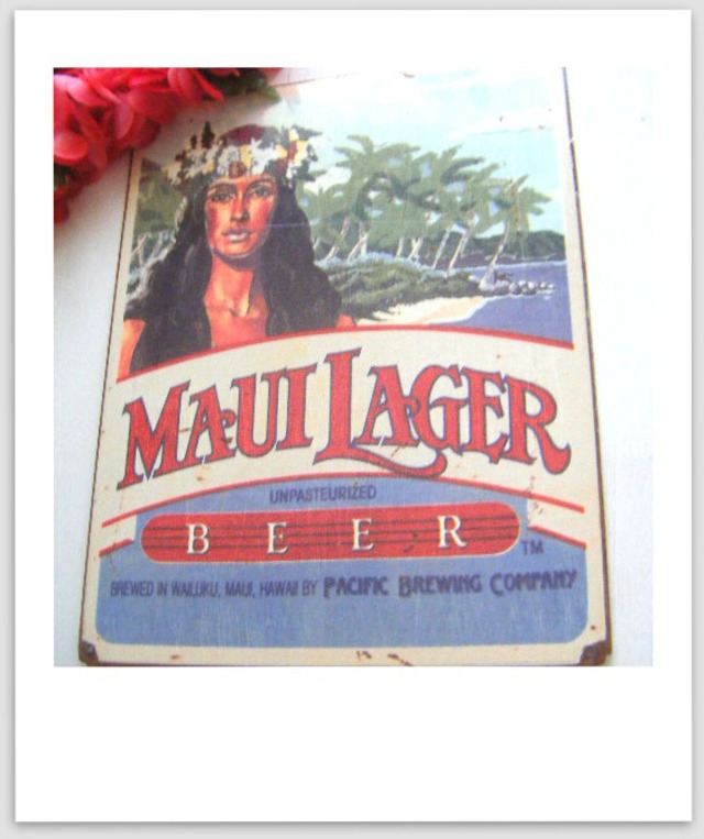 ハワイアン サイン ボード”Maui LAGER BEER