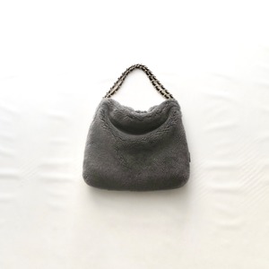 【VIOLAd'ORO ヴィオラドーロ】-ELMO- ECO MOUTON FUR CHAIN HANDLE BAG S エコムートンファーチェーンハンドルバッグS V-8931 (2COLORS)