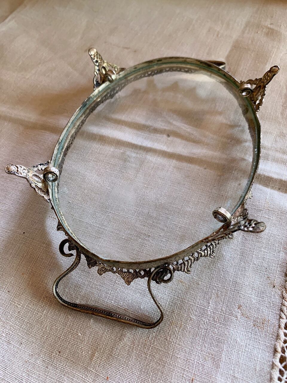 ガラス ジュエリートレイ オーバル シルバーカラー | Brocante de La