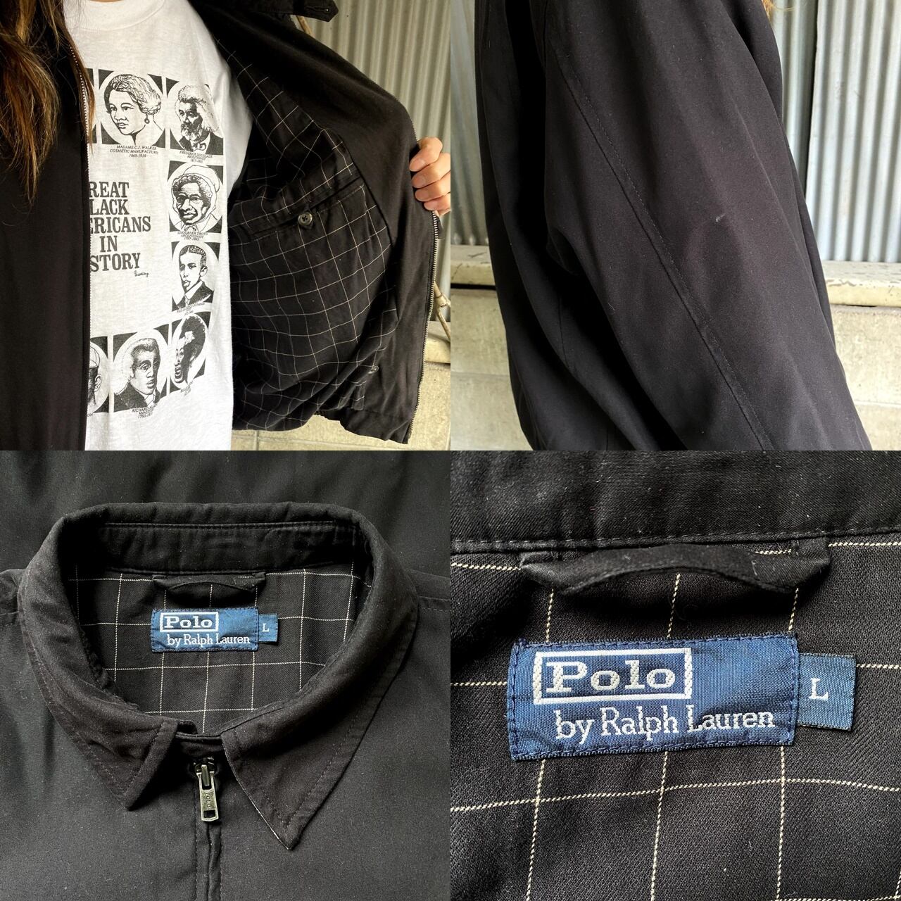 ポロバイラルフローレン　スイングトップ　メンズ　L　黒　ブラック　ブルゾン