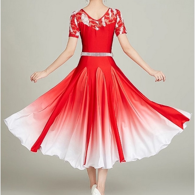 グラデーション カラーデザイン レーススリーブドレス ds00662