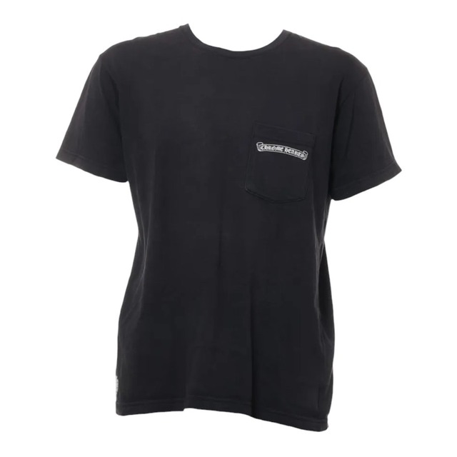 Extremely Rare ◇ Chrome Hearts T-Shirt, Flare-Neck, Scroll Label Logo Print, Vintage Black, L, Unisex