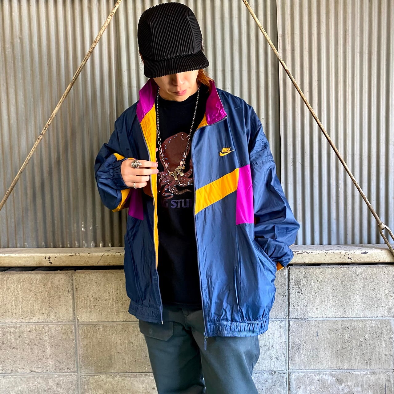 90s【NIKE】ナイキ ナイロンジャケット 銀タグ XL ヴィンテージ