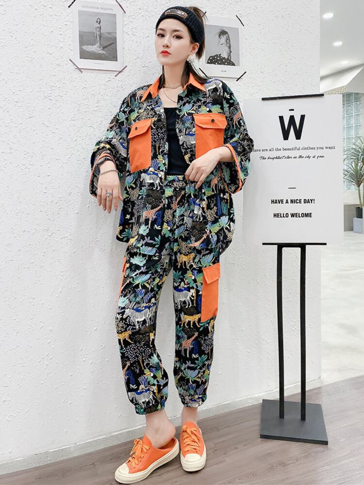 パンツ スプリングサマーポケットカジュアルパターン 大きめサイズ 春物 夏物 ミックスインファッション68034561838