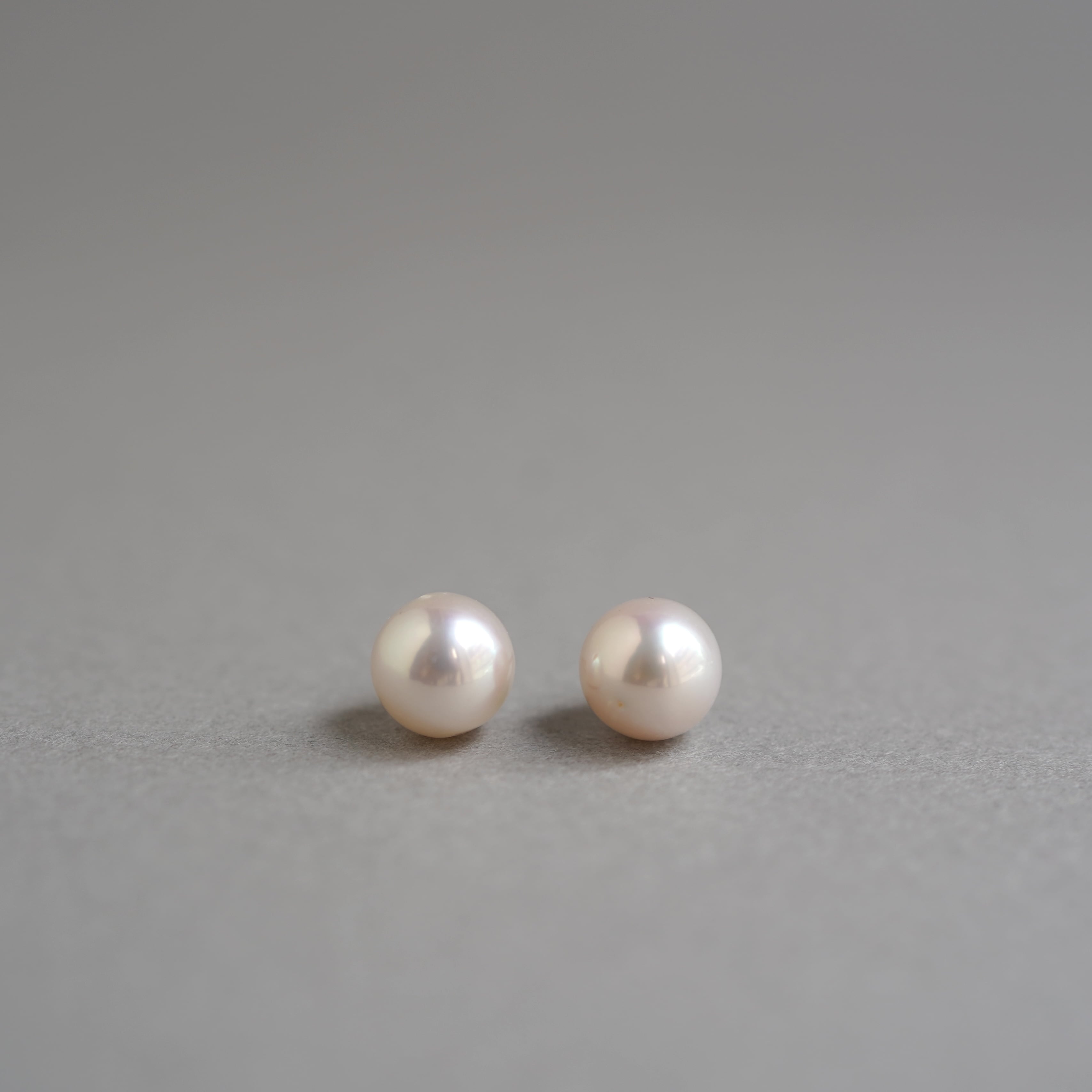 14KGF 淡水パール1粒ピアス (7~7.5mm)