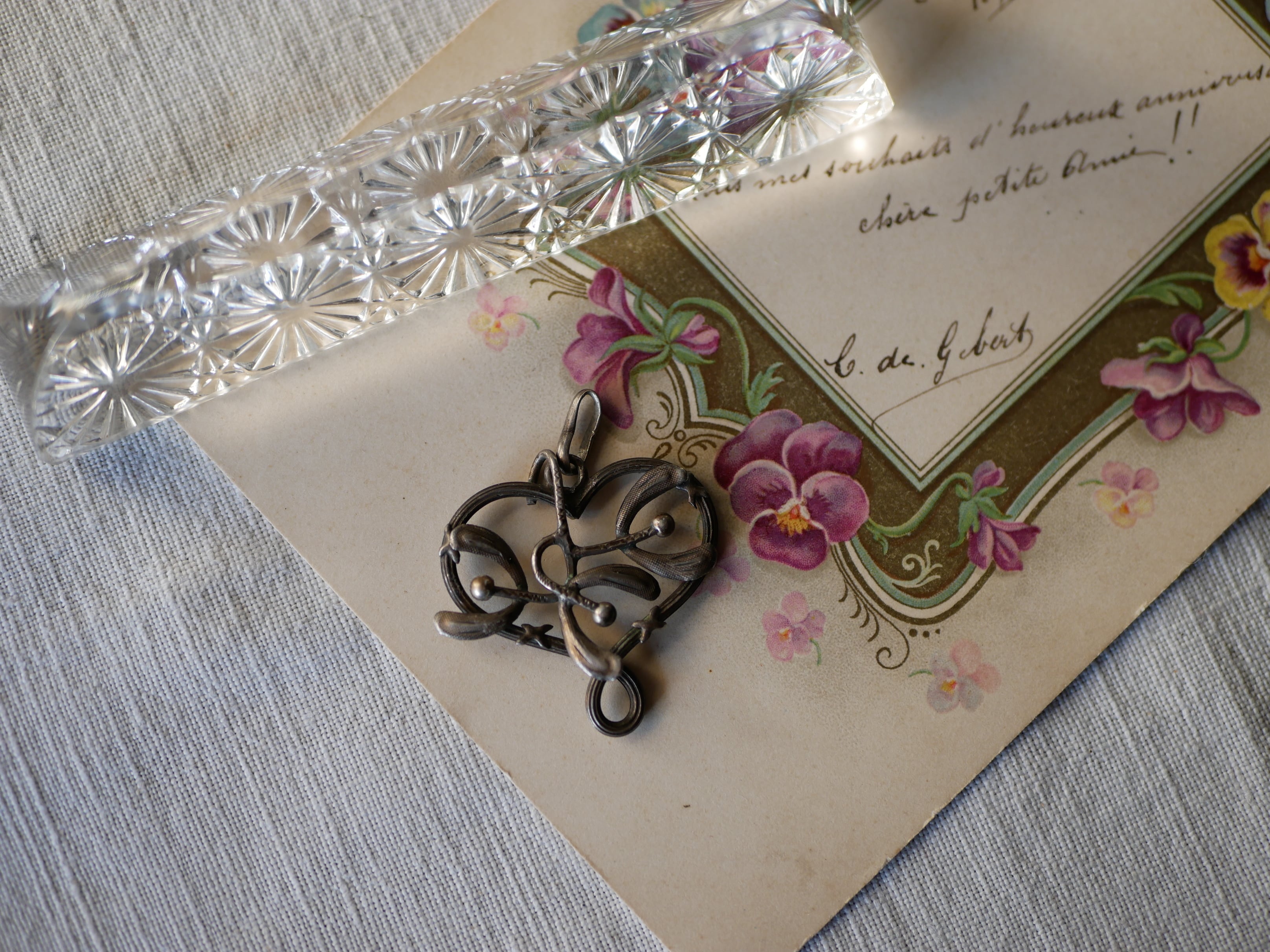 フランスアンティーク シルバー 宿木　ヤドリギの鈴　アールヌーボー フランスアンティーク シルバー 宿木 ヤドリギの鈴 アールヌーボー