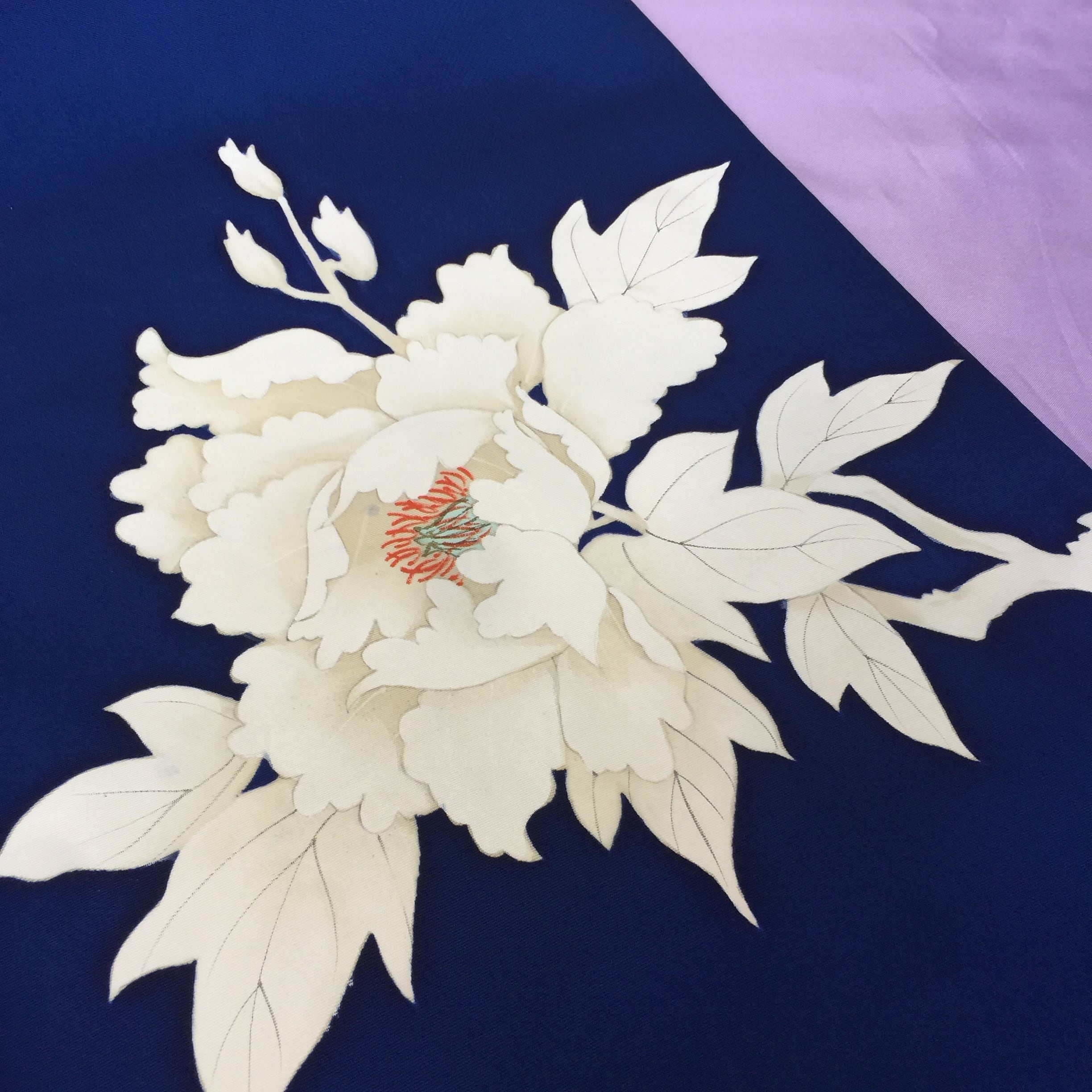◆白いお花の名古屋帯①