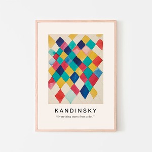 カンディンスキー Color Study with Lozenges / アートポスター 絵画 アートプリント 2L〜 菱形 幾何学