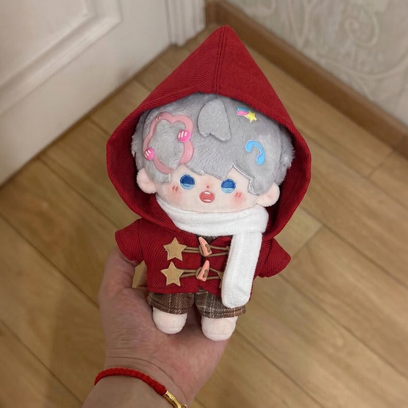 10cmぬいぐるみ用 秋冬 カジュアル フード付きケープ+トップス+パンツ+