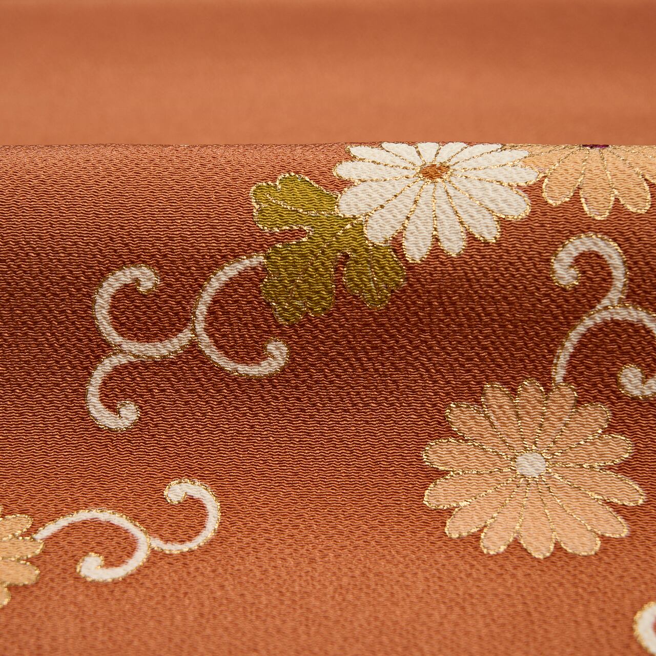 志ま亀 菊唐草の模様 手描友禅開名古屋帯【未着用品】 | かわの屋