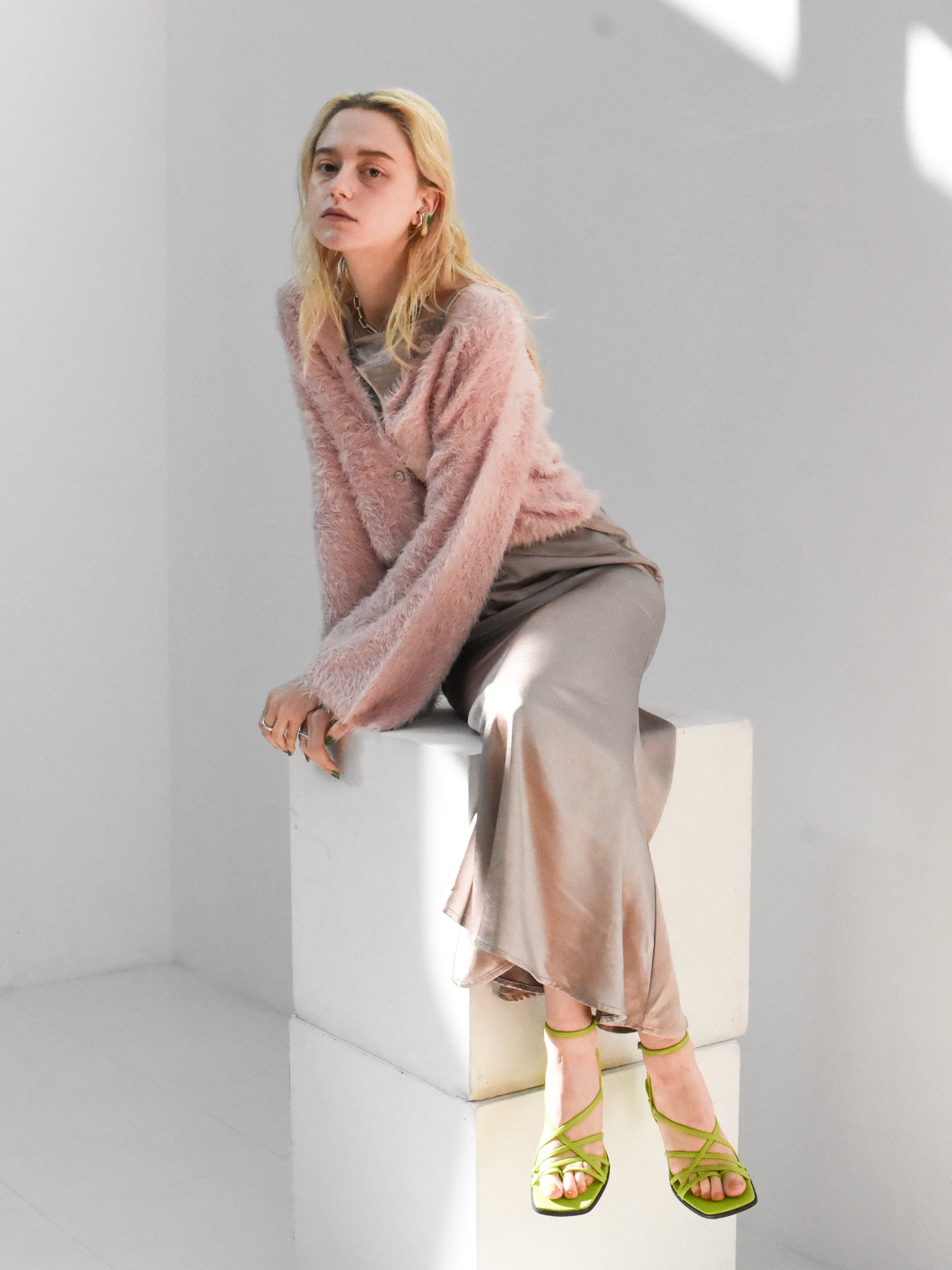 feather knit cardigan（baby pink） | Cara by Katrin TOKYO