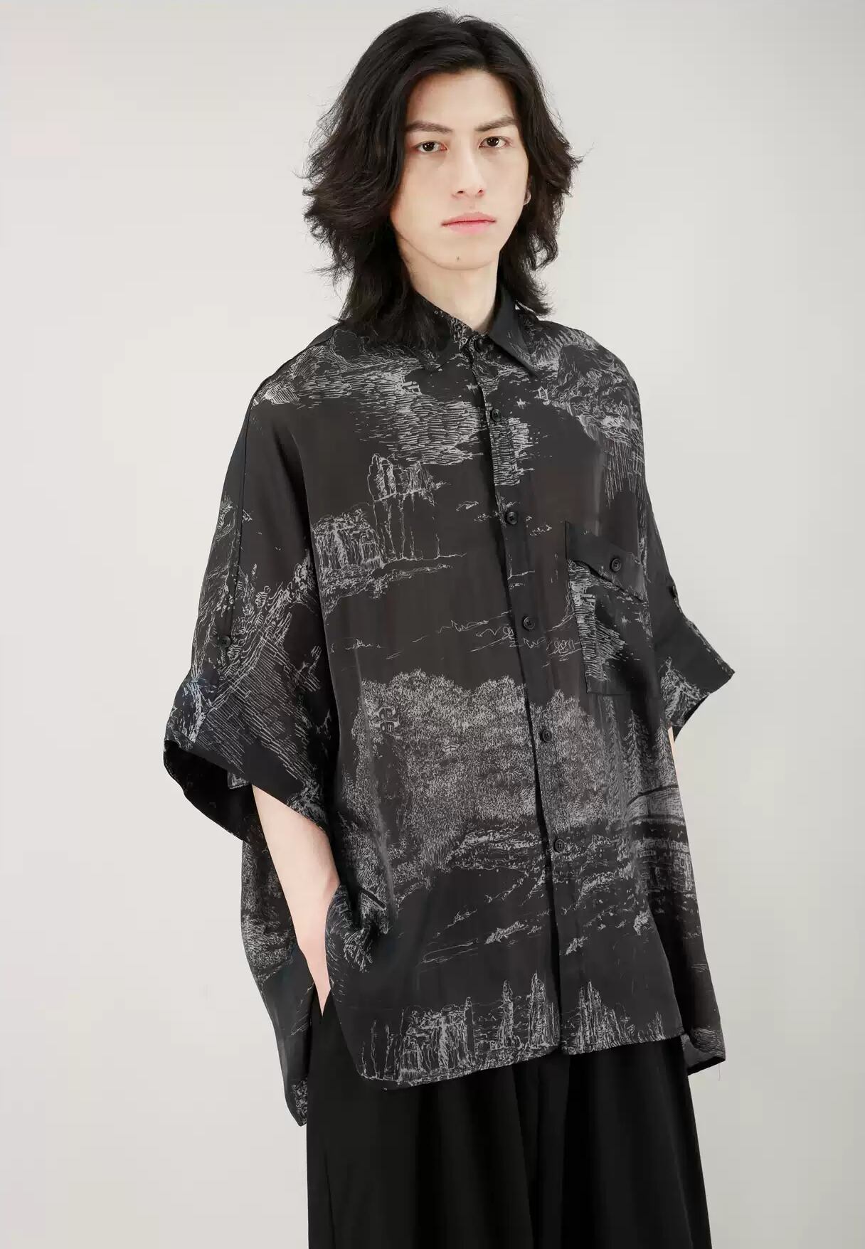 【ORV0077】Relaxed Short Sleeve Blouse