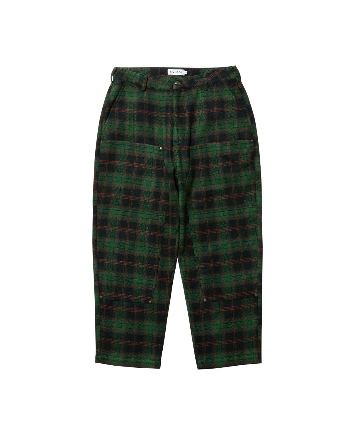 EVISEN / CHECK WOOL PANTS / GREEN