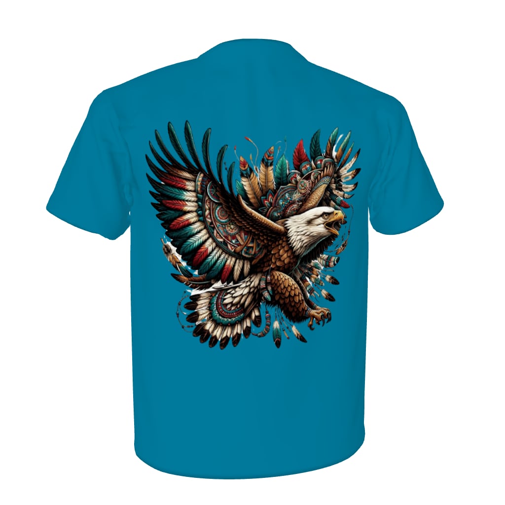 hide STAFF グラフィックTシャツ ターコイズ