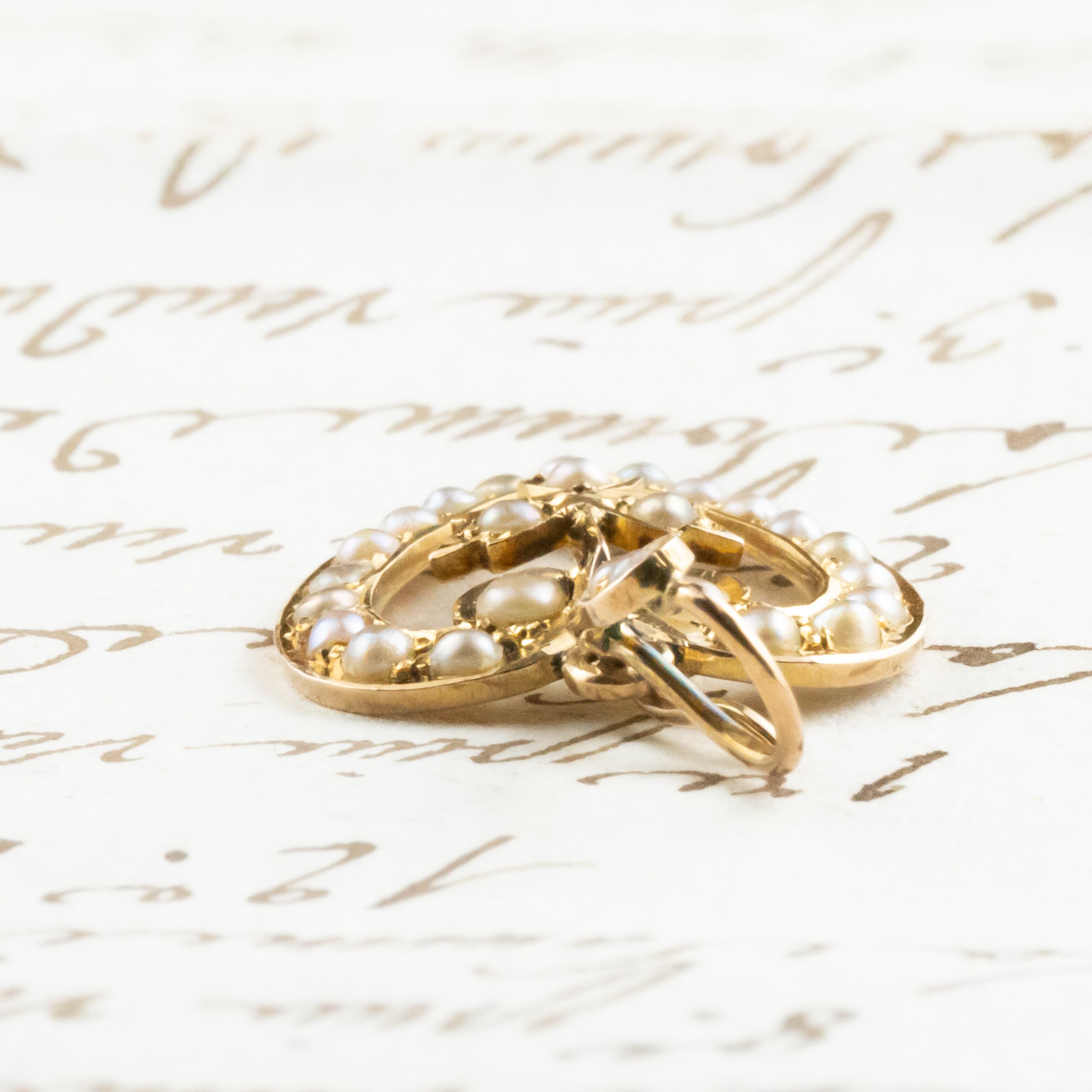 イギリス アンティーク ペンダントトップ K9 シードパール 1800後半頃