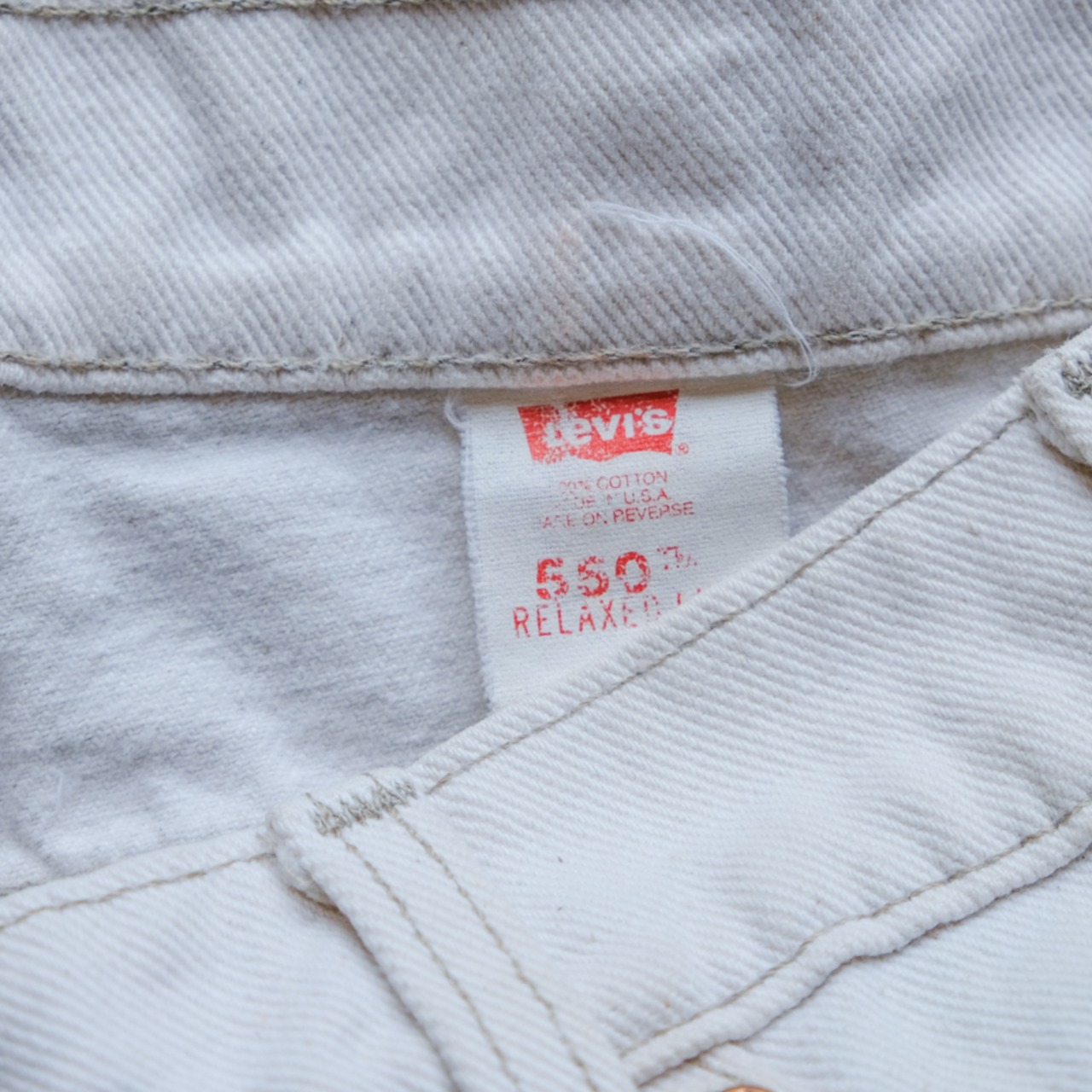 Levi's 550 Half Pants White made in USA