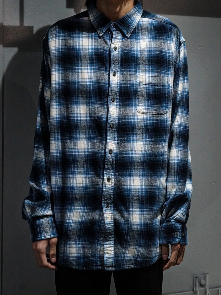 90s vintage ombre check flannel shirt