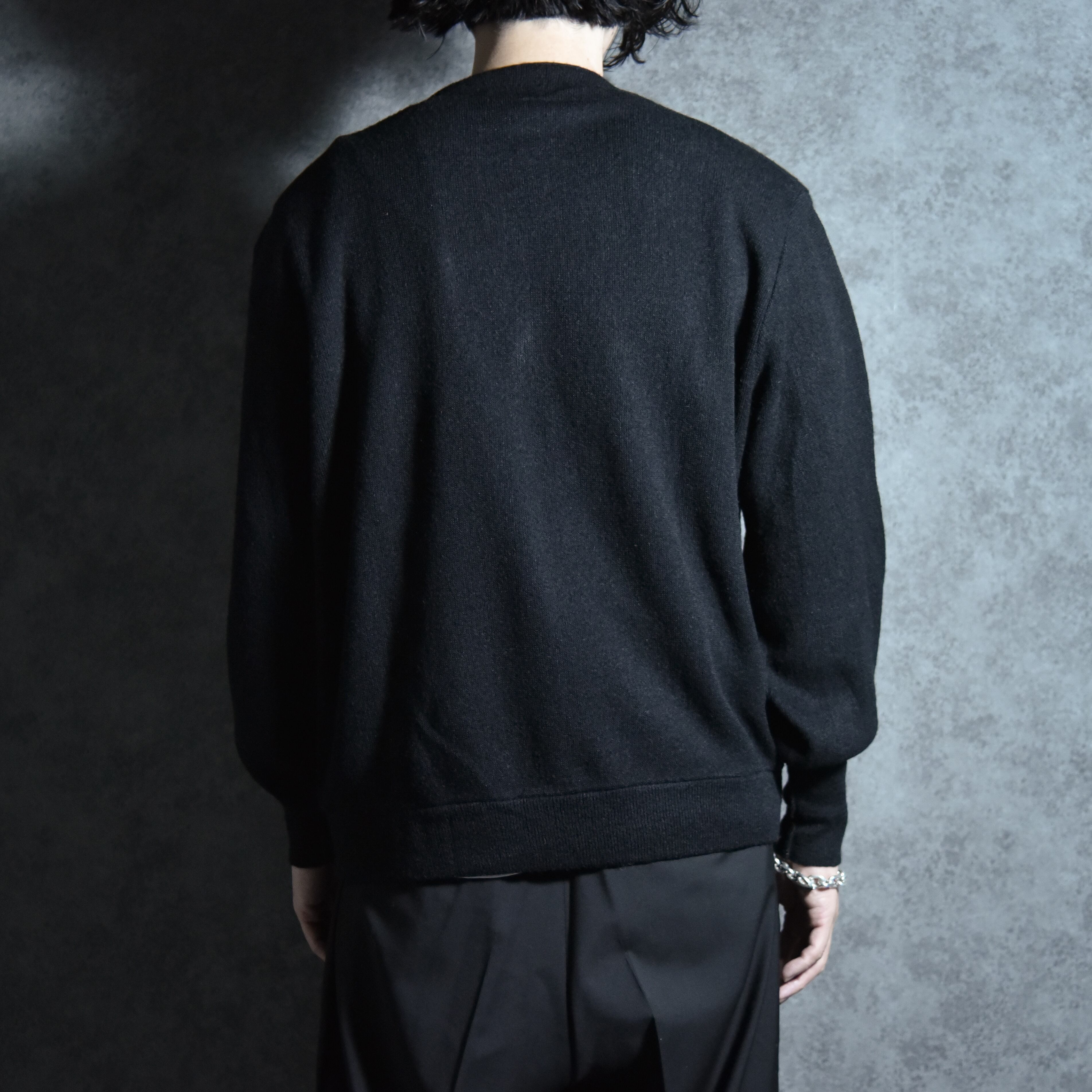 80-90s IZOD LACOSTE Vintage Cardigan Black アイゾッド ラコステ