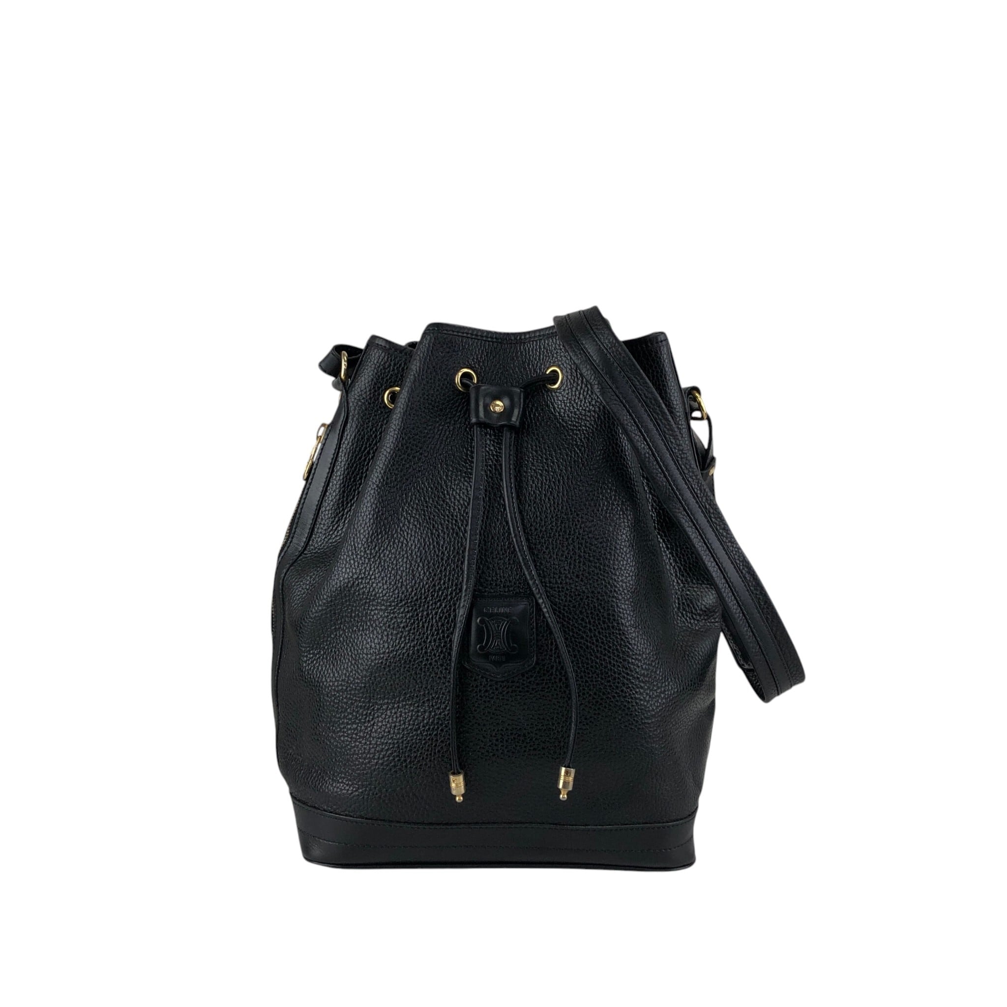 CELINE セリーヌ ショルダーバッグ ブラック ブラゾン型押し レザー