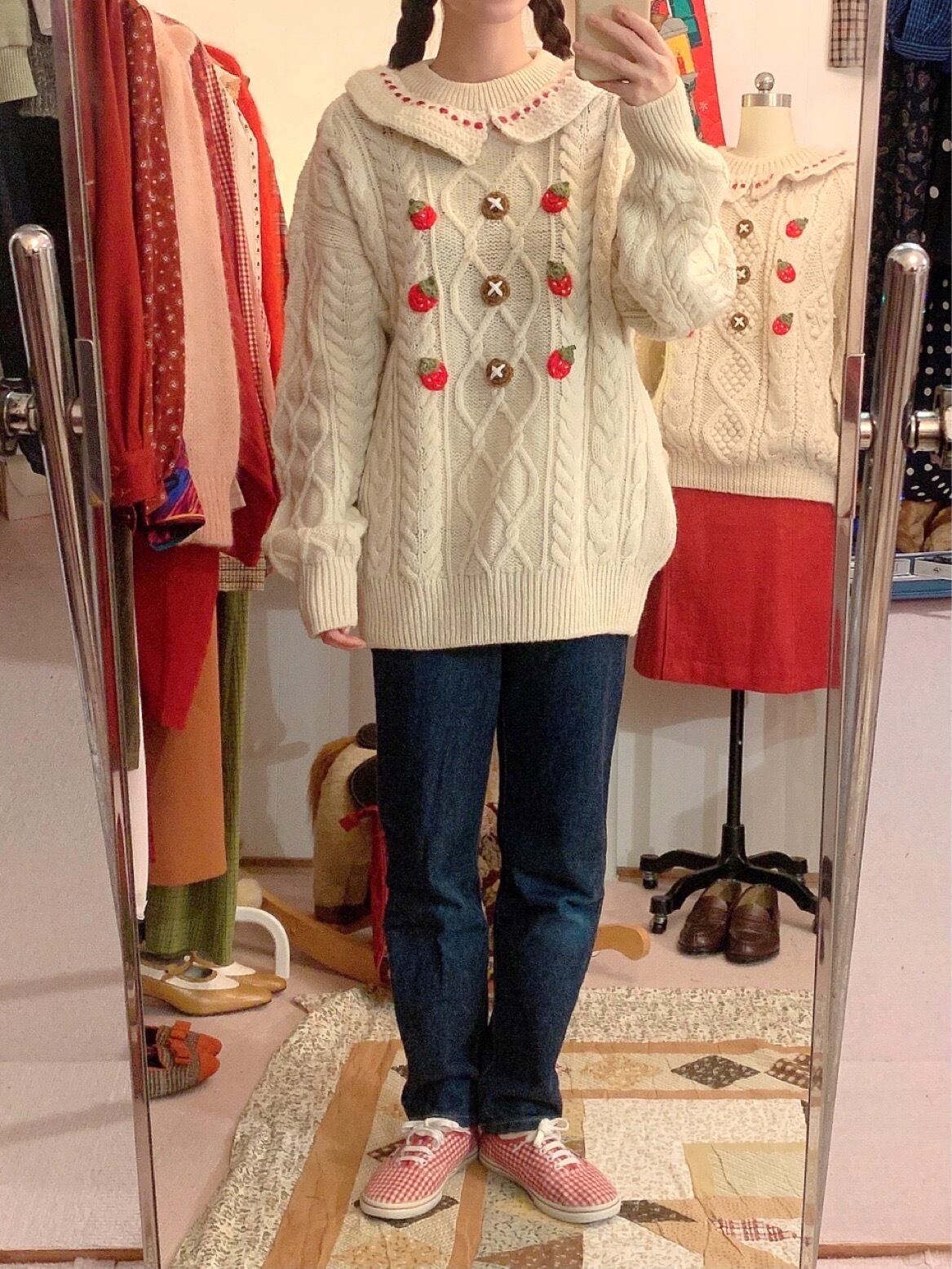 remake : strawberry cake aran sweater