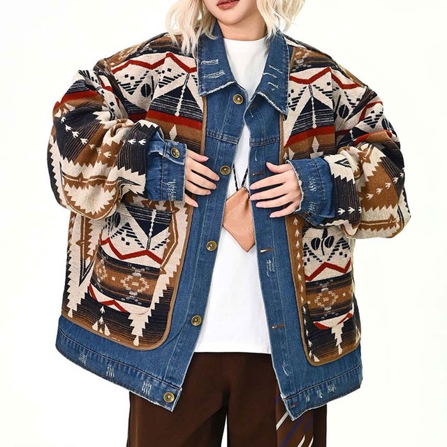 ネイティブジオメトリックレイヤードジャケット   R01524