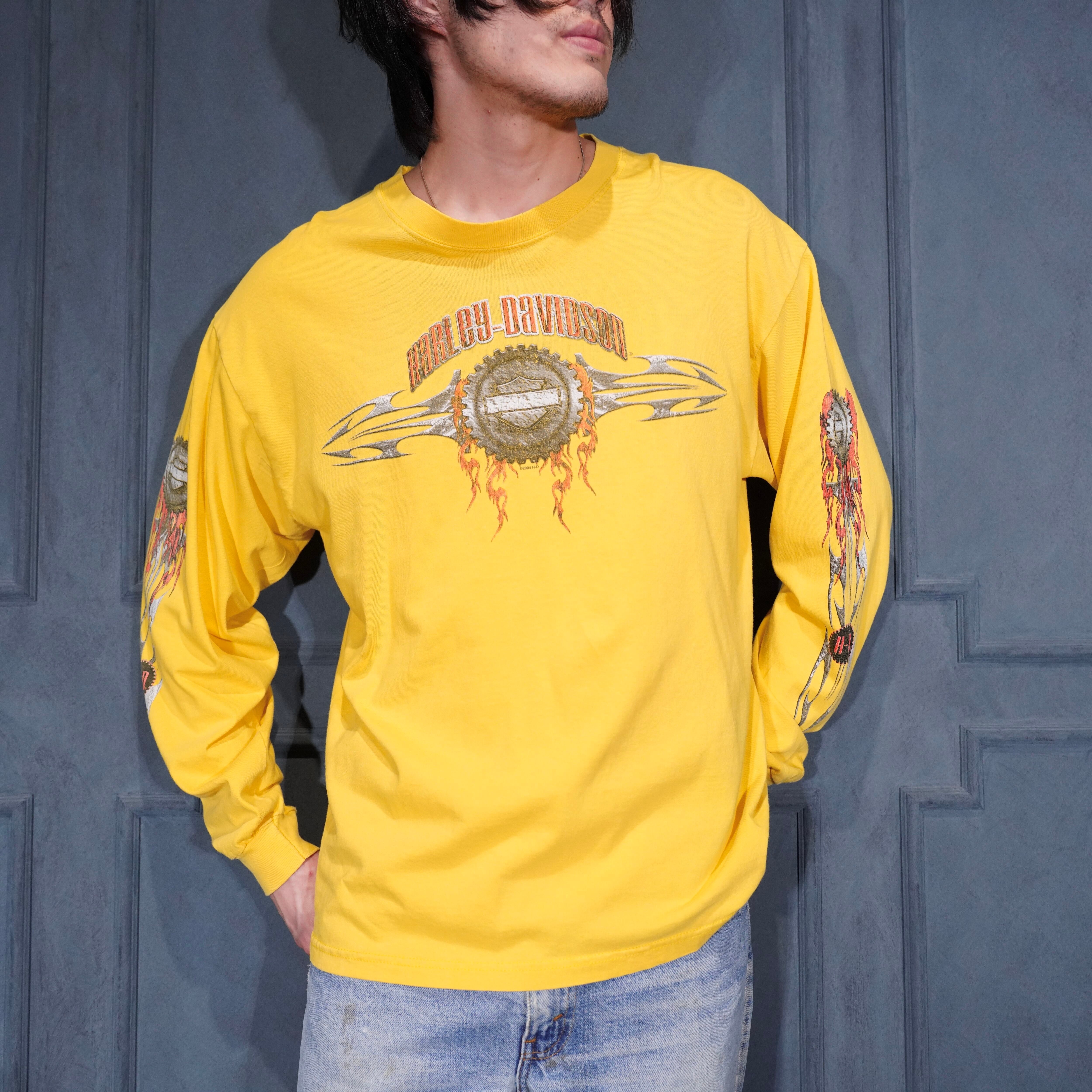 00s USA製 Harley-Davidson ハーレーフレイムT Harley Davidson（ハーレー・ダビッドソン） 00s VINTAGE BLUE FLAME L