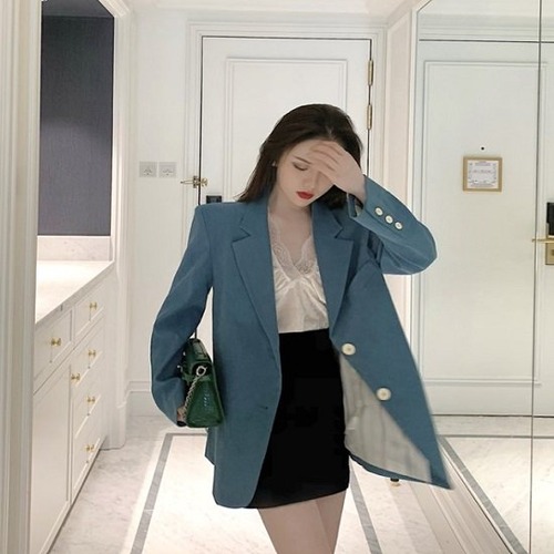 ジャケット レディース テーラード ロング テーラードジャケット レディース ブルー きれいめ テーラードジャケット レディース かわいい おしゃれ ジャケット ボタン テーラード ロング