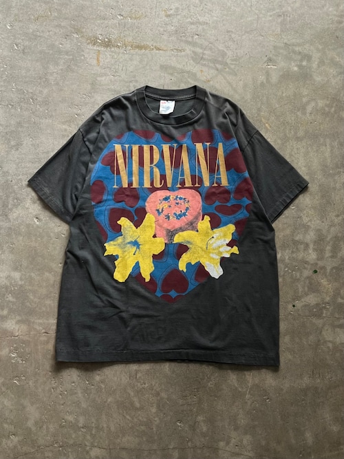 NIRVANA ニルヴァーナ ハートプリント Tシャツ Hanes L 黒