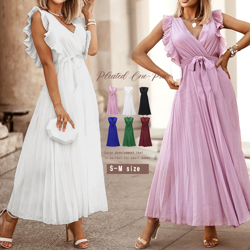 プリーツワンピース 韓国風 レディース夏