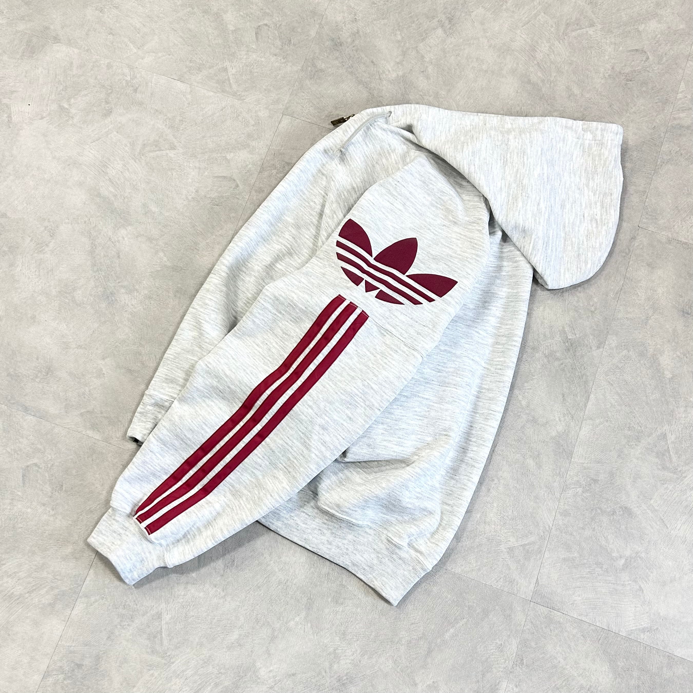  ハーフジップ フーディ トレフォイル刺繍 90’s00’sデサント 90s adidas/アディダス デサント製 トレフォイル フルジップフーディ