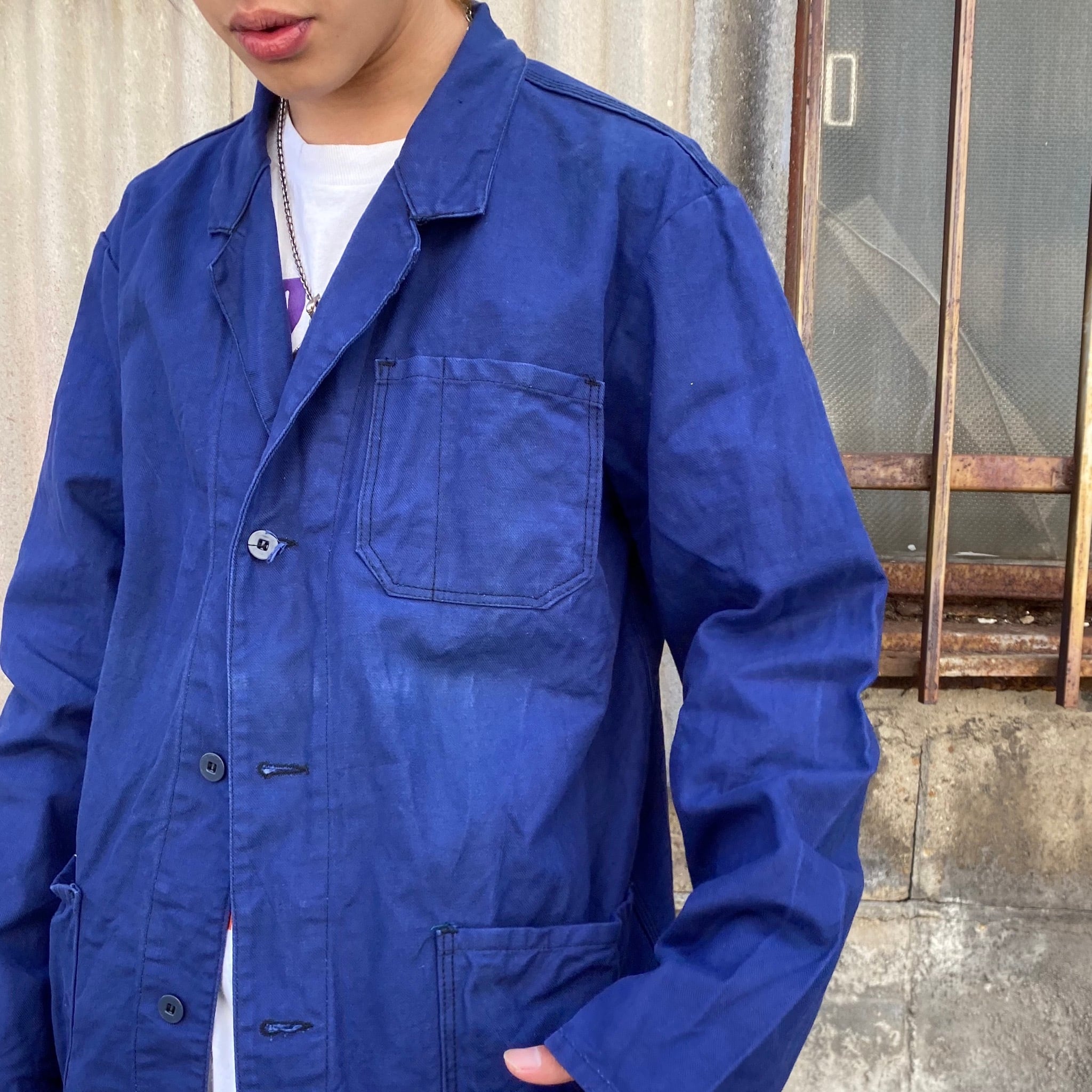 Bjornklader スウェーデン ユーロワークジャケット カバーオール テーラードジャケット ヴィンテージ ビンテージ トリプルステッチ メンズxl相当 古着 ワークジャケット Ws21 Cave 古着屋 公式 古着通販サイト