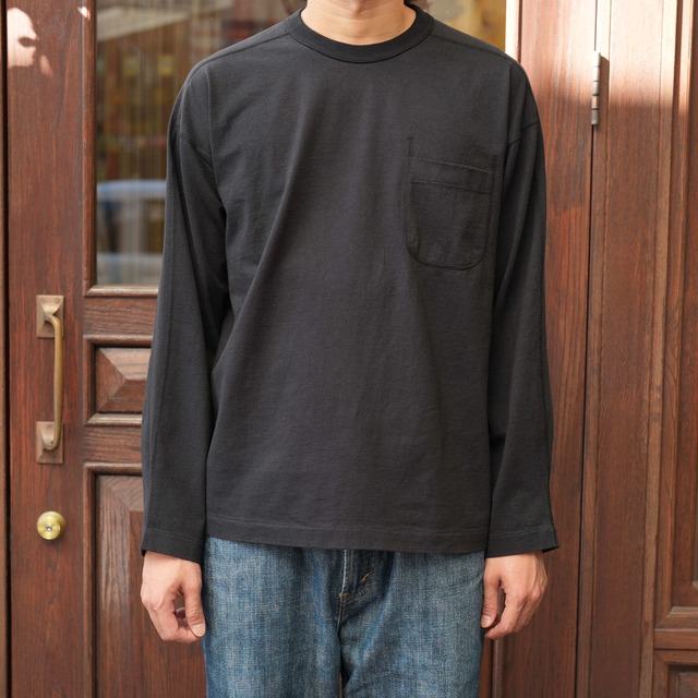Indian Hill Knitting Service(インディアンヒルニッティングサービス) "Swedish Mil Type L/S Pocket T-Shirts" -Black-