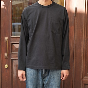 Indian Hill Knitting Service(インディアンヒルニッティングサービス) "Swedish Mil Type L/S Pocket T-Shirts" -Black-