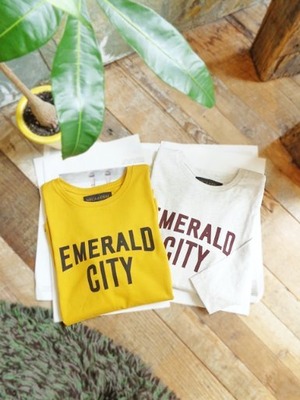 ”EMERALD CITY”ロゴプリントロンT　MICA&DEAL　マイカアンドディール