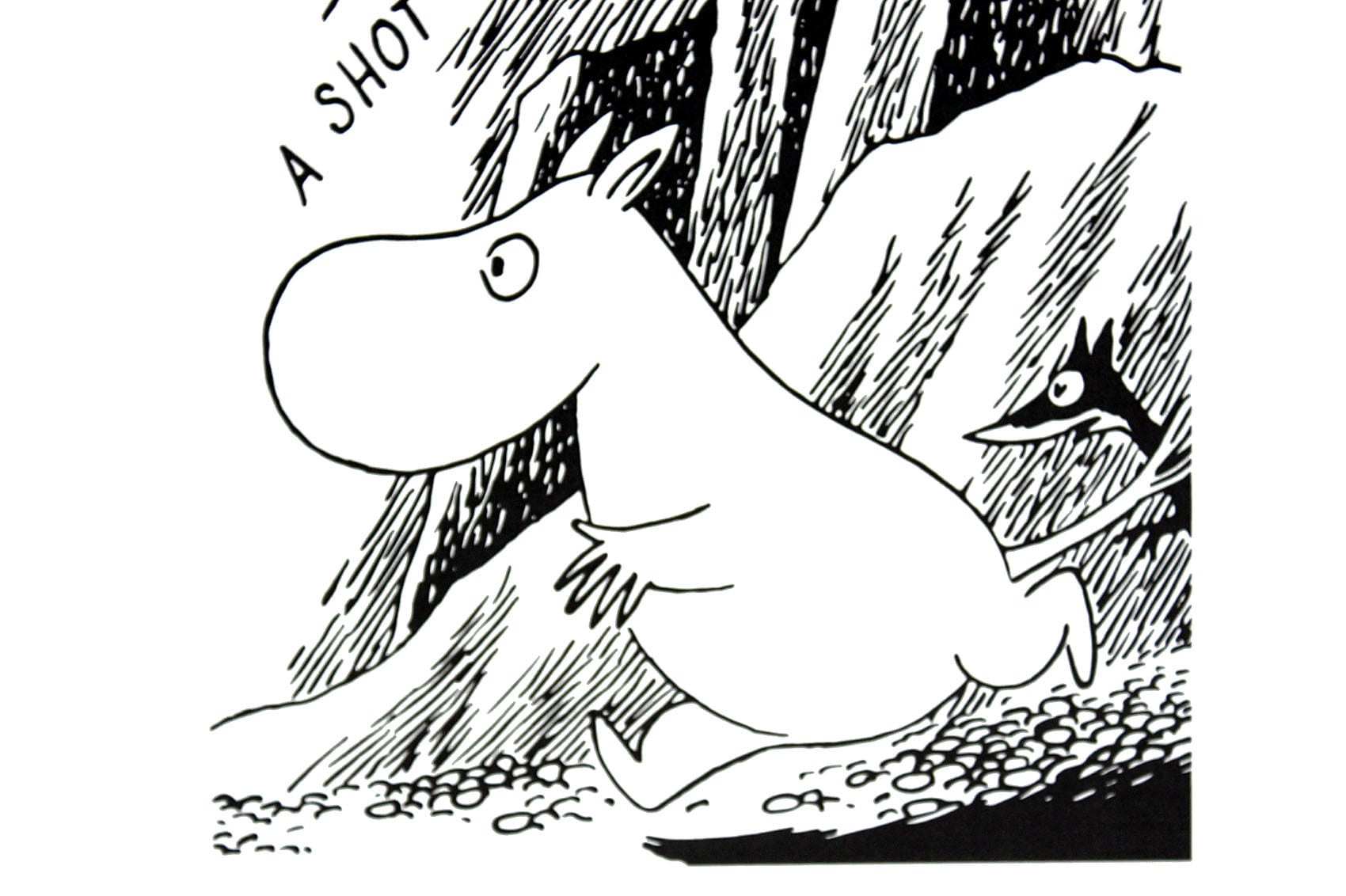 ムーミン 北欧 Postery 「海上の銃撃」送料無料 フレーム 展示用フック付アートポスター 絵画 インテリア アート