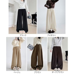 コーデュロイ ワイドパンツ レディース 春秋冬 韓国 きれいめ 大人 カジュアル シンプル ゆったり リラックス 体型カバー タック入り パンツ 厚手 大人可愛い 大人女子