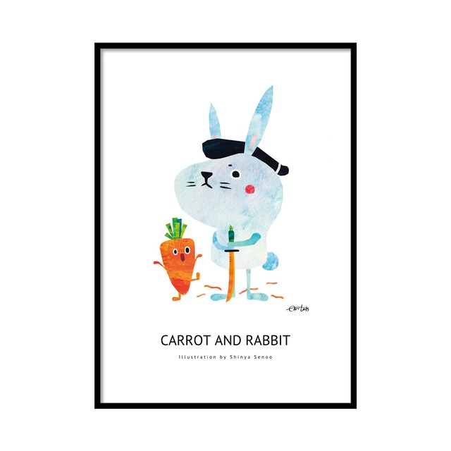 ポスター　A2サイズ(42cm×59.4cm)　『CARROT AND RABBIT』