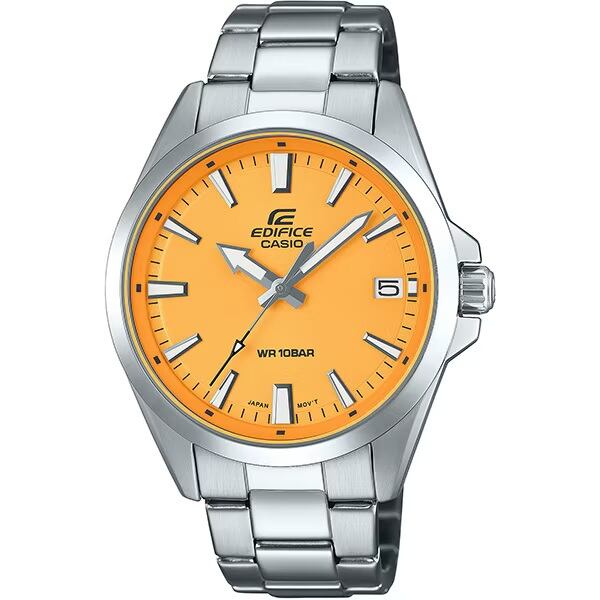 カシオ EDIFICE エディフィス EFV-100DJ-9AJF オレンジ文字盤 電池式