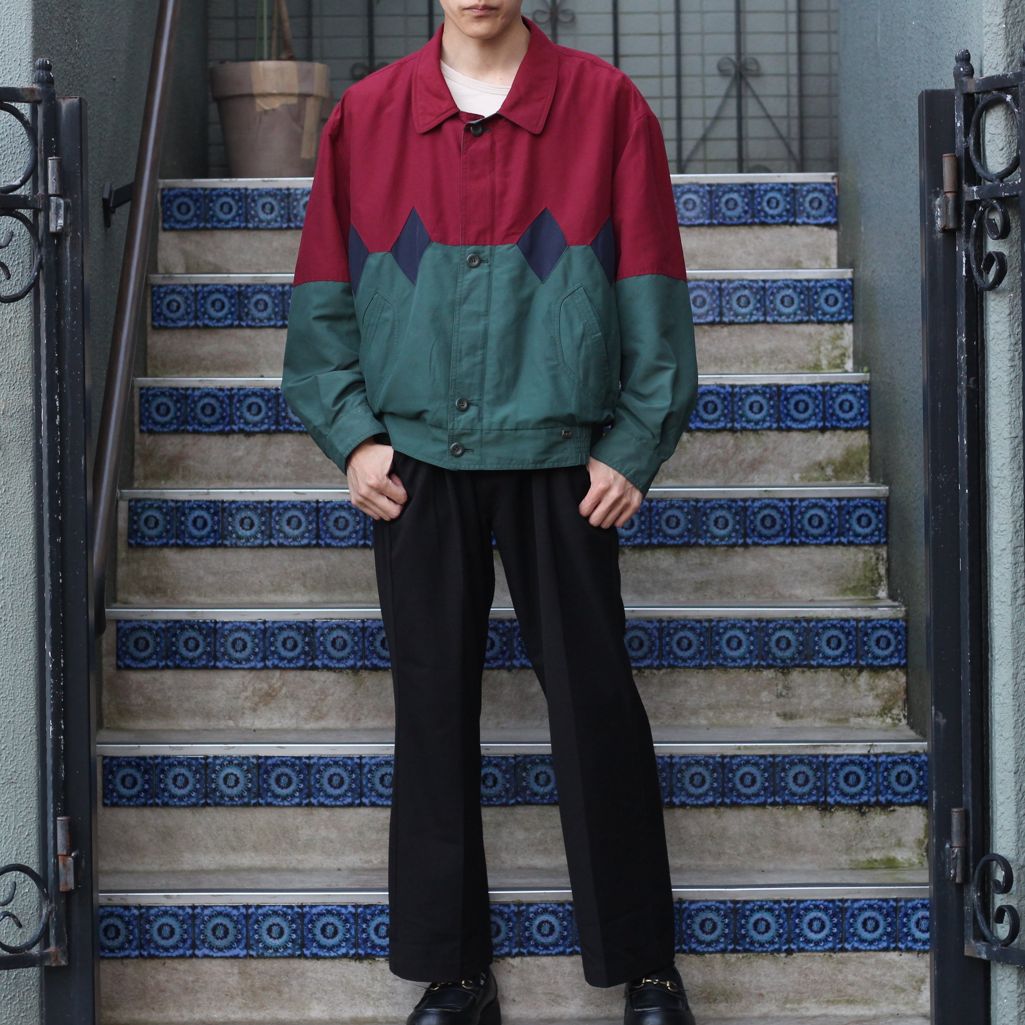 EU VINTAGE Westbury 2 TONE DESIGN ZIP BLOUSON/ヨーロッパ古着2 