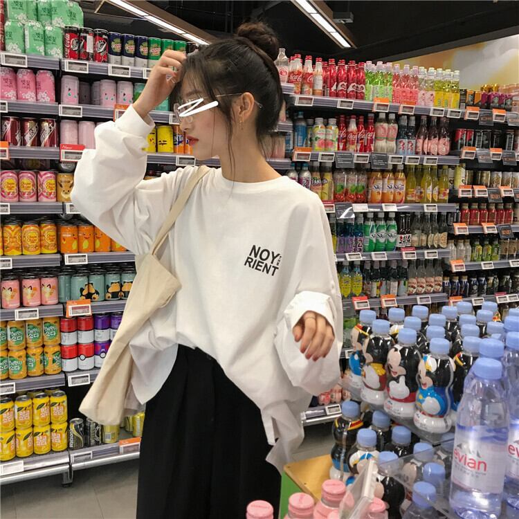 ラウンドネックTシャツシャツ スプリングプリントルーズトップス ラウンドネックTシャツシャツ スプリングプリントルーズトップス